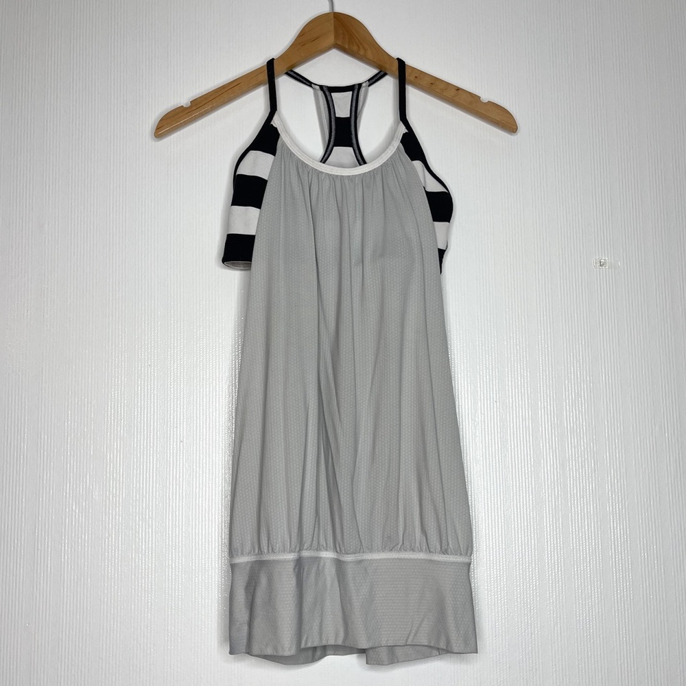 lululemon athletica Black and White Striped Tank Top